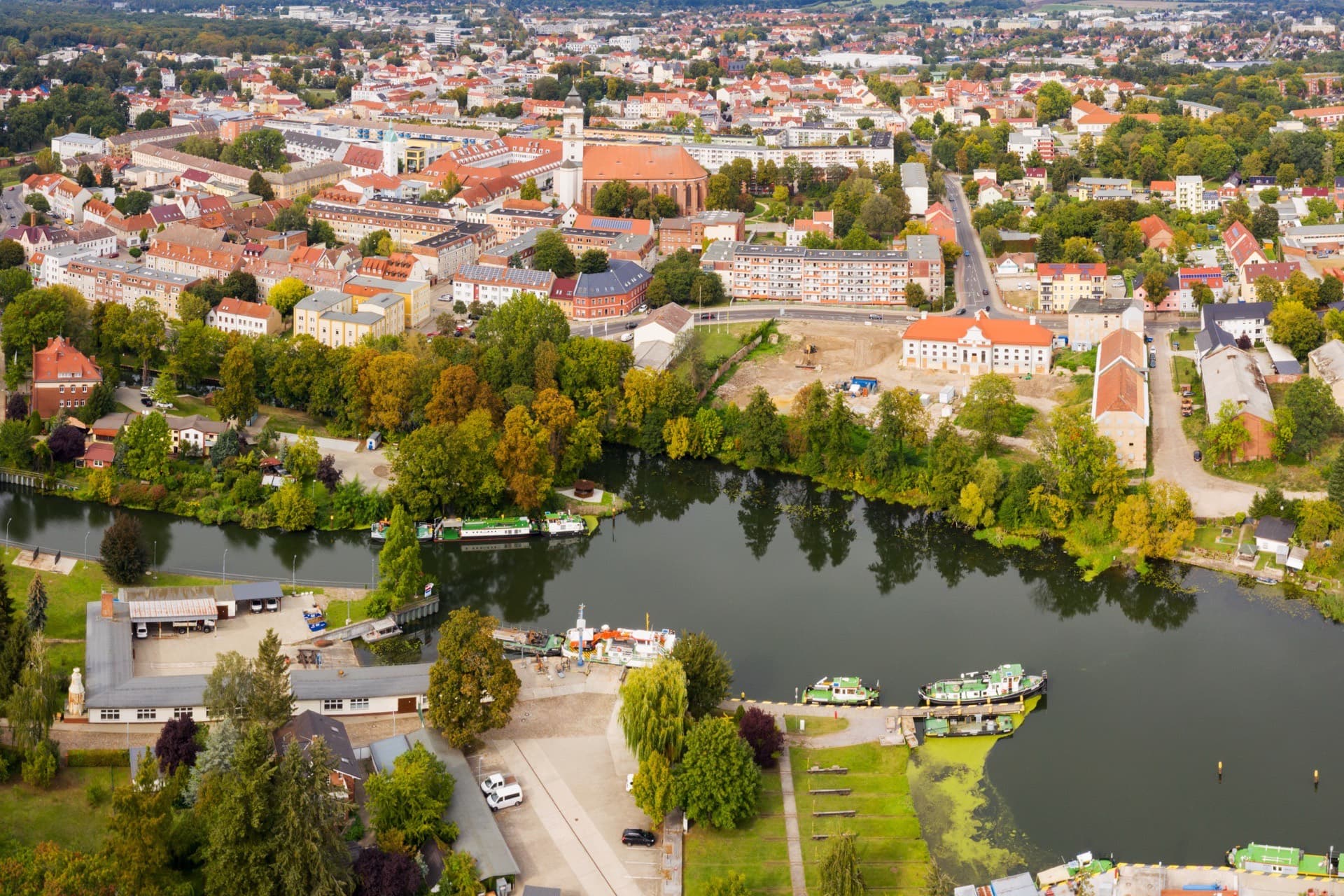 Luftaufnahme von Fürstenwalde an der Spree